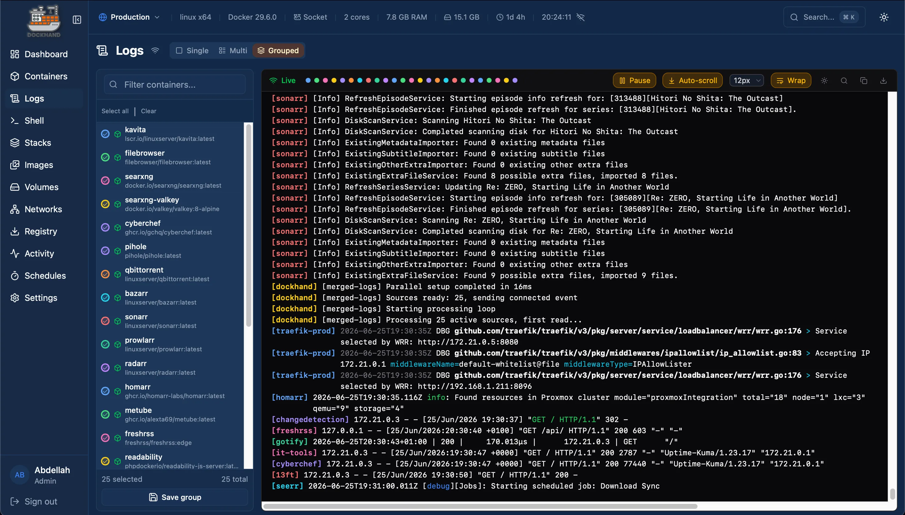Dockhand: every container's logs across the fleet in one view